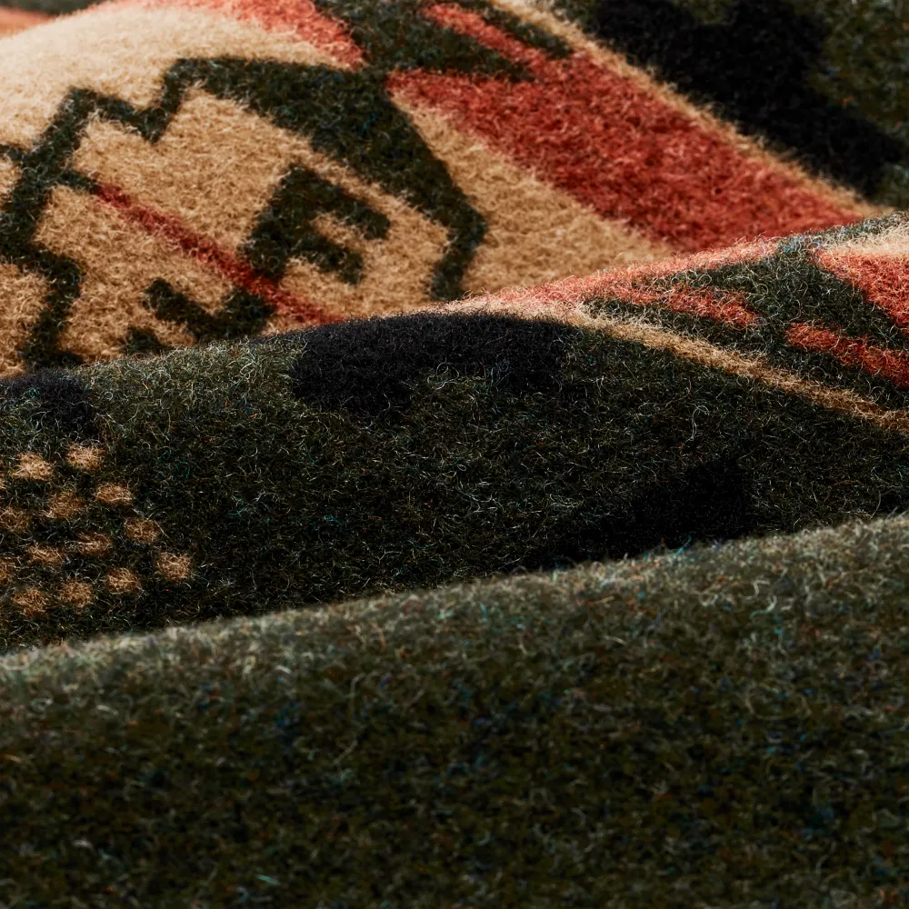 Filson Forestry Wool Blanket Robe - Dark Timber / Tan Multi