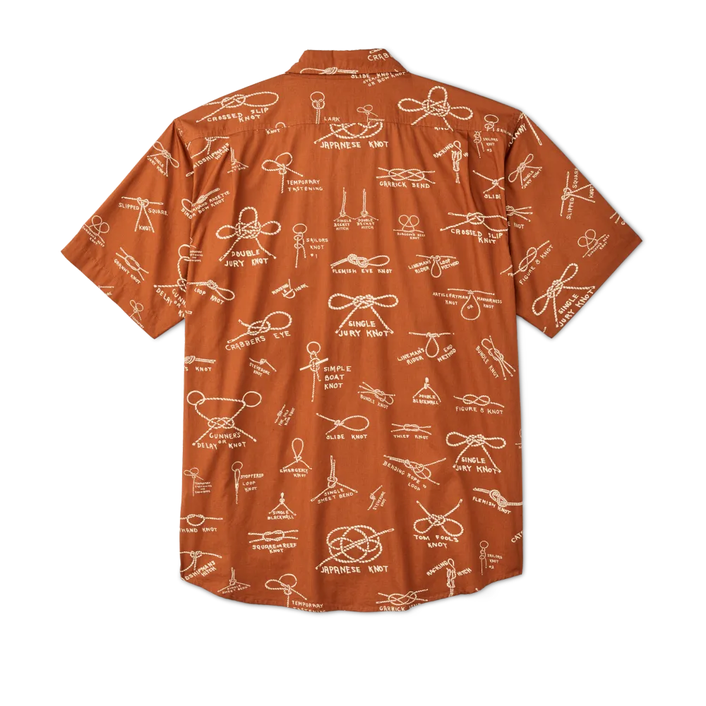 Filson's Washed Short Sleeve Feather Cloth Shirt - Bourbon / Knots