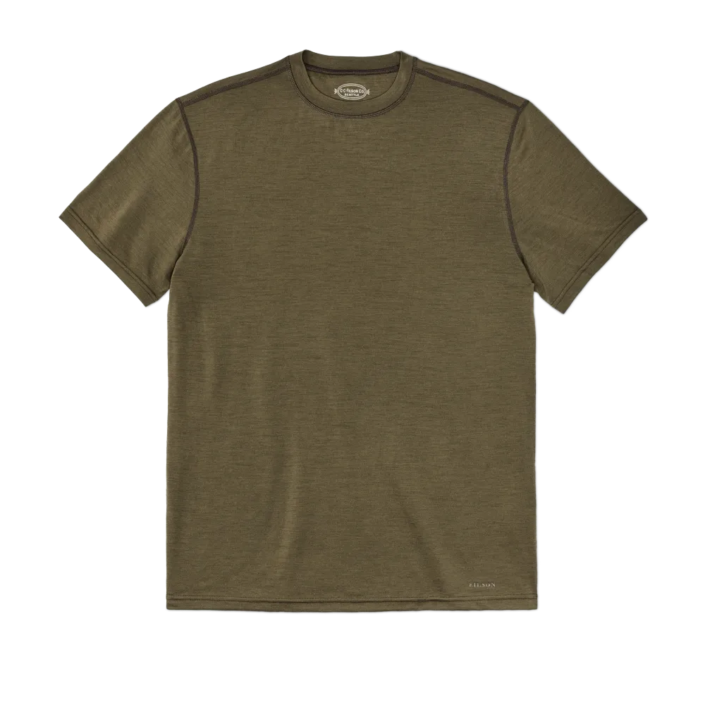 210g Merino Wool Short Sleeve Crewneck - Dark Olive