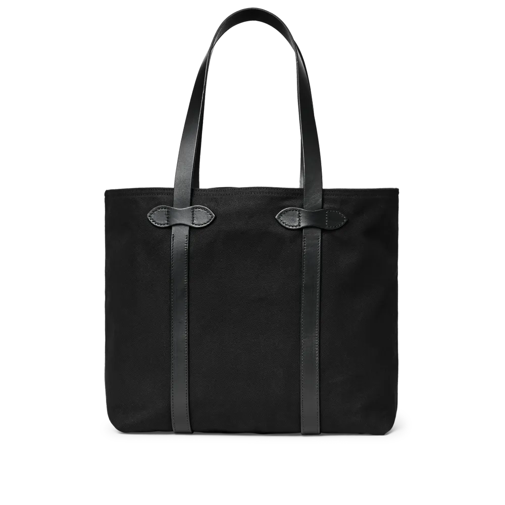 Rugged Twill Large Open Tote Bag - Black
