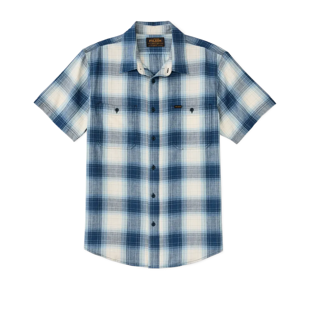 Short Sleeve Chambray Shirt - Indigo Plaid
