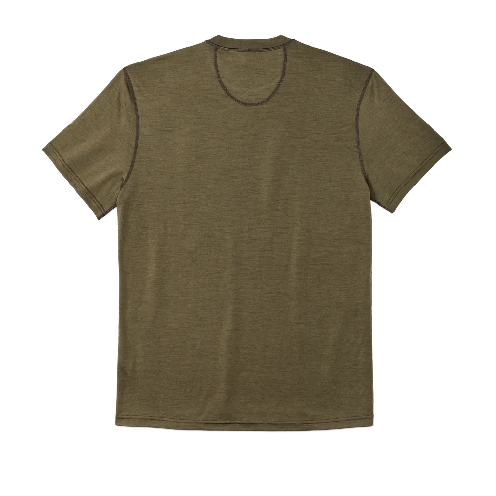 210g Merino Wool Short Sleeve Crewneck - Dark Olive