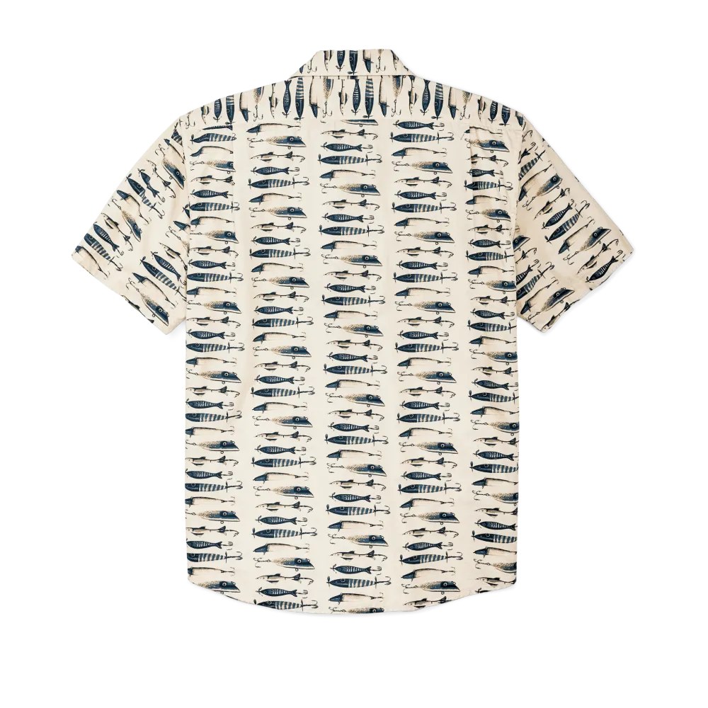 Filson's Washed Short Sleeve Feather Cloth Shirt - Natural / Lures