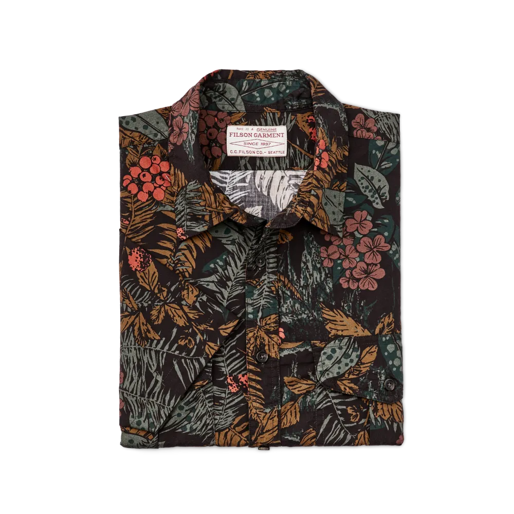 Filson's Washed Short Sleeve Feather Cloth Shirt - Northwest Rainforest
