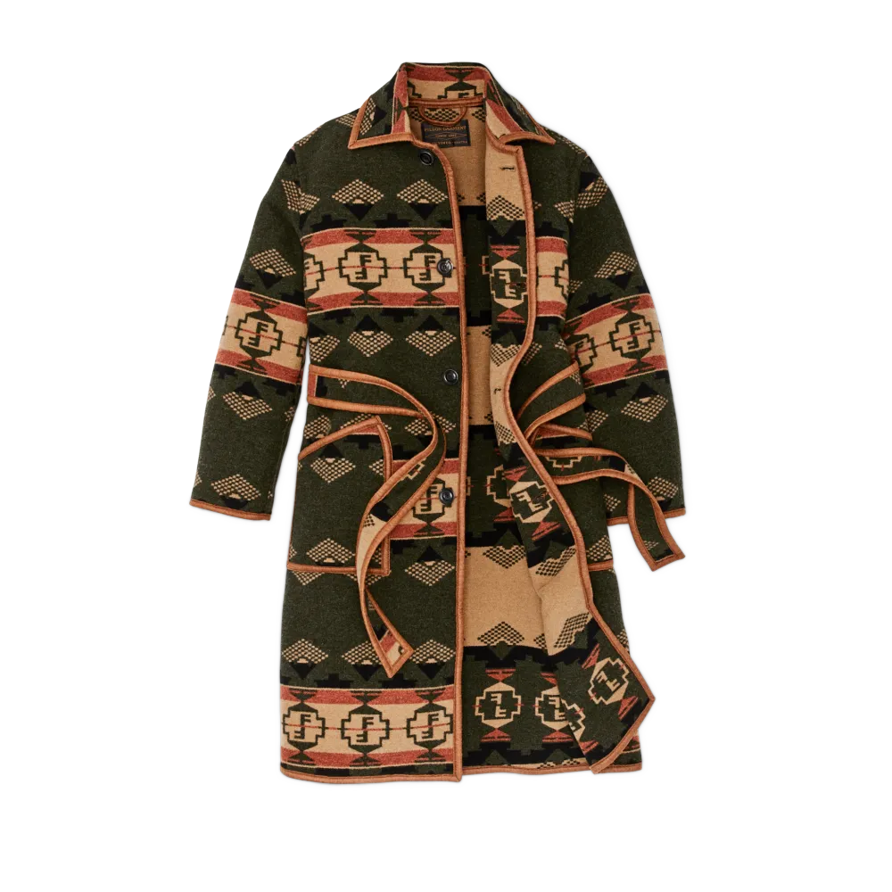 Filson Forestry Wool Blanket Robe - Dark Timber / Tan Multi
