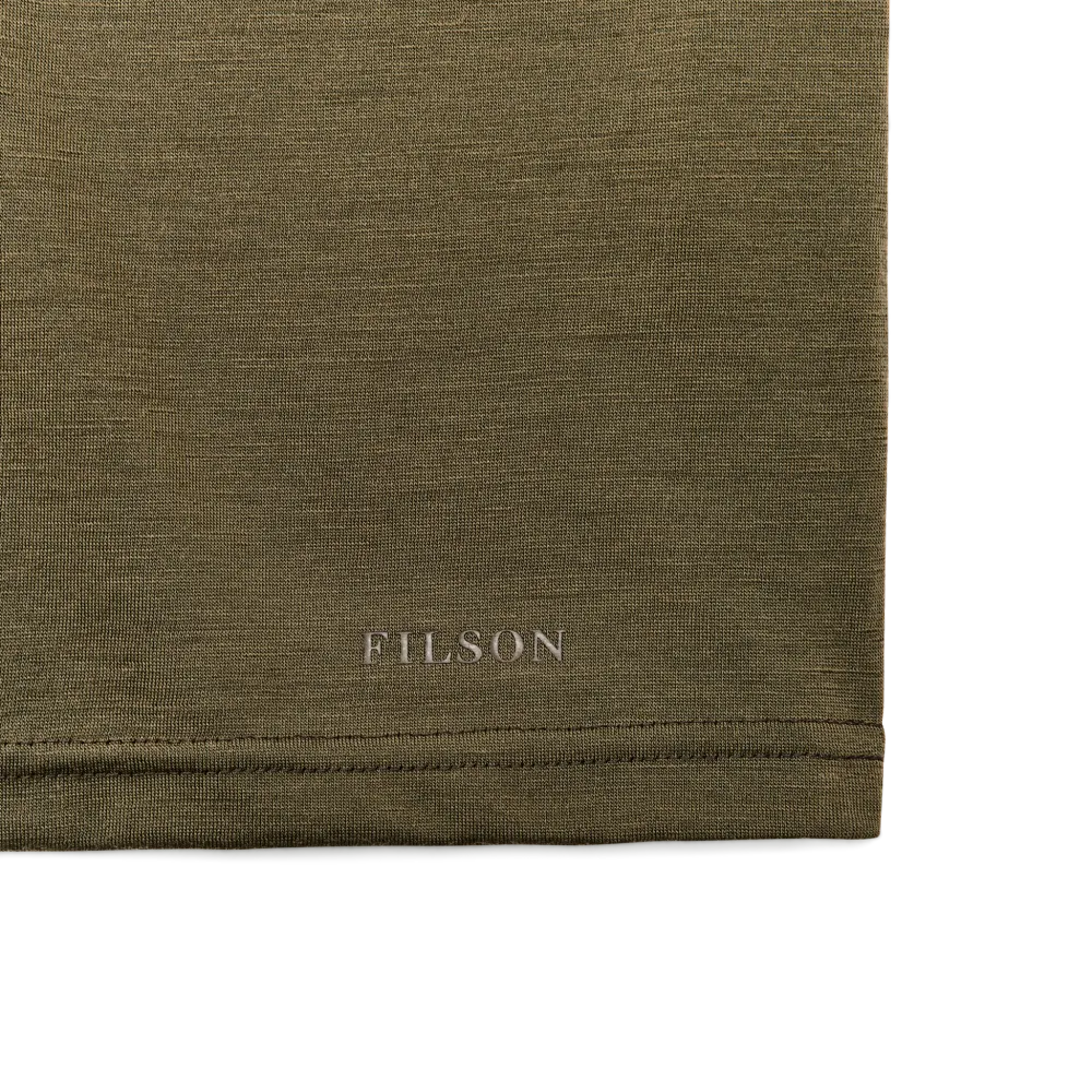 210g Merino Wool Short Sleeve Crewneck - Dark Olive