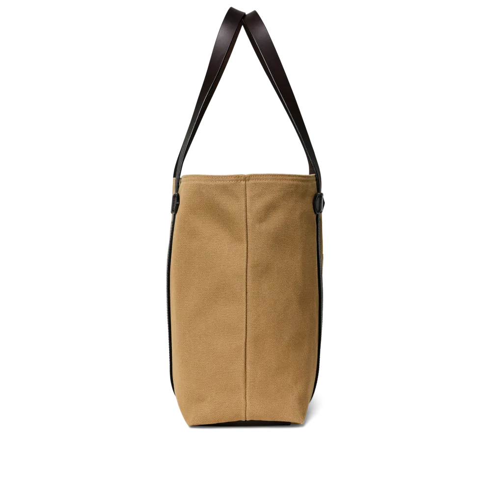Rugged Twill Large Open Tote Bag - Tan