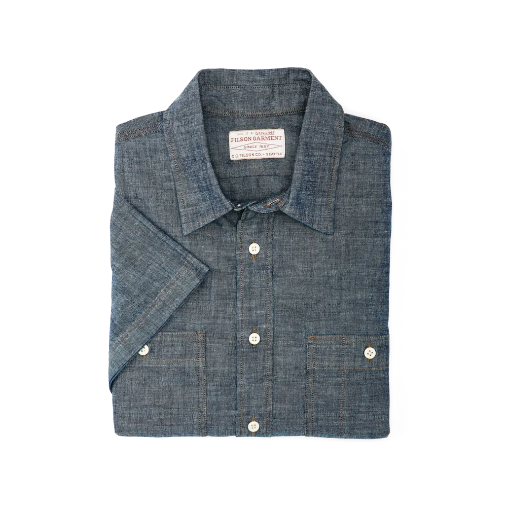 Short Sleeve Chambray Shirt - Indigo Chambray