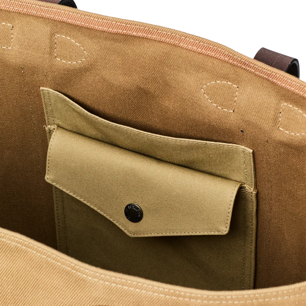 Rugged Twill Large Open Tote Bag - Tan