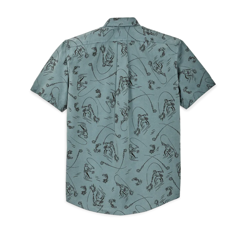 Short Sleeve Lightweight Alaskan Guide Shirt  - Blue Gray / Fly Fishing