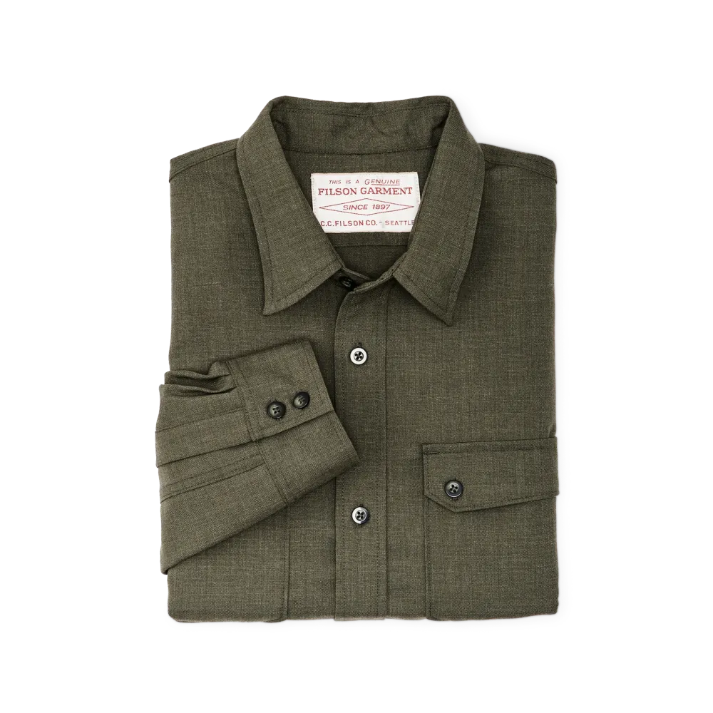 Worsted Wool Guide Shirt - Forest Green Heather