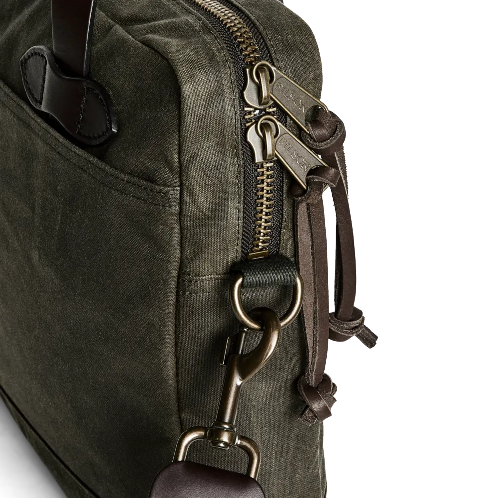 Tin Cloth Compact Briefcase - Otter Green