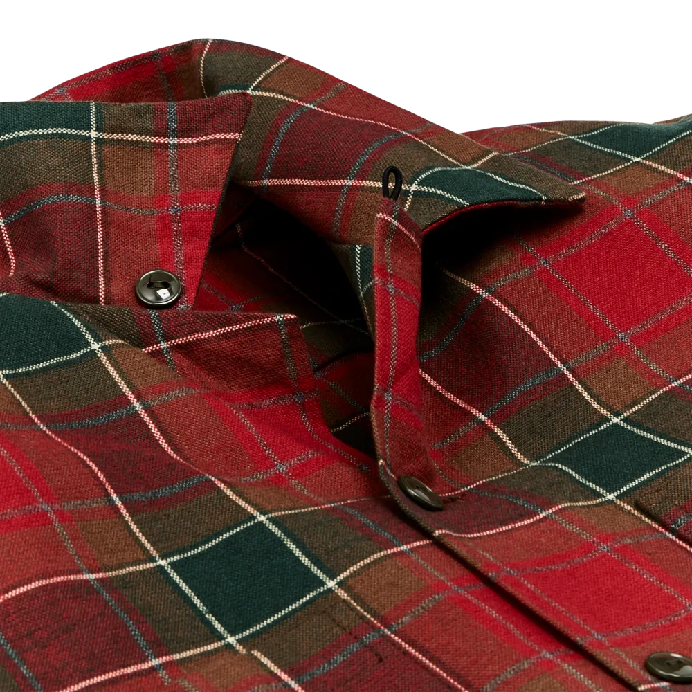 Elk Heights Camp Shirt - Sycamore Green / Red Plaid