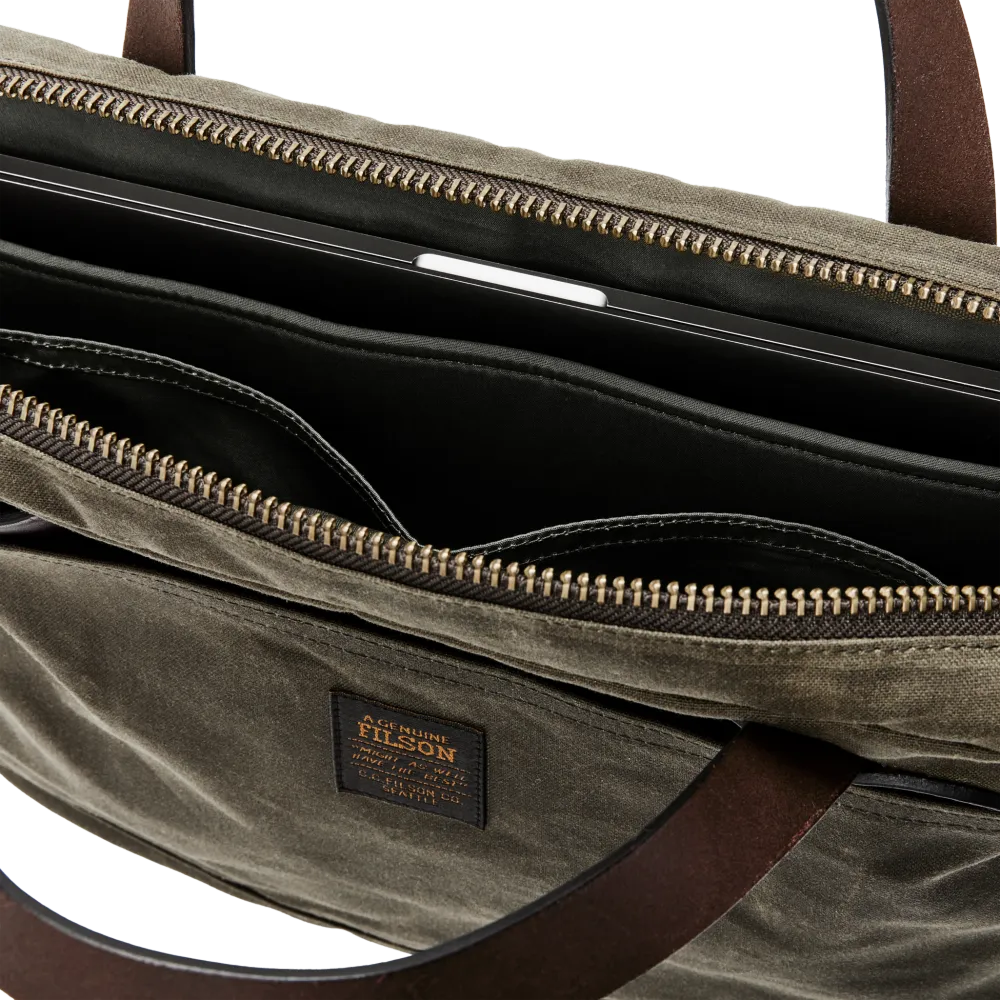 Tin Cloth Compact Briefcase - Otter Green