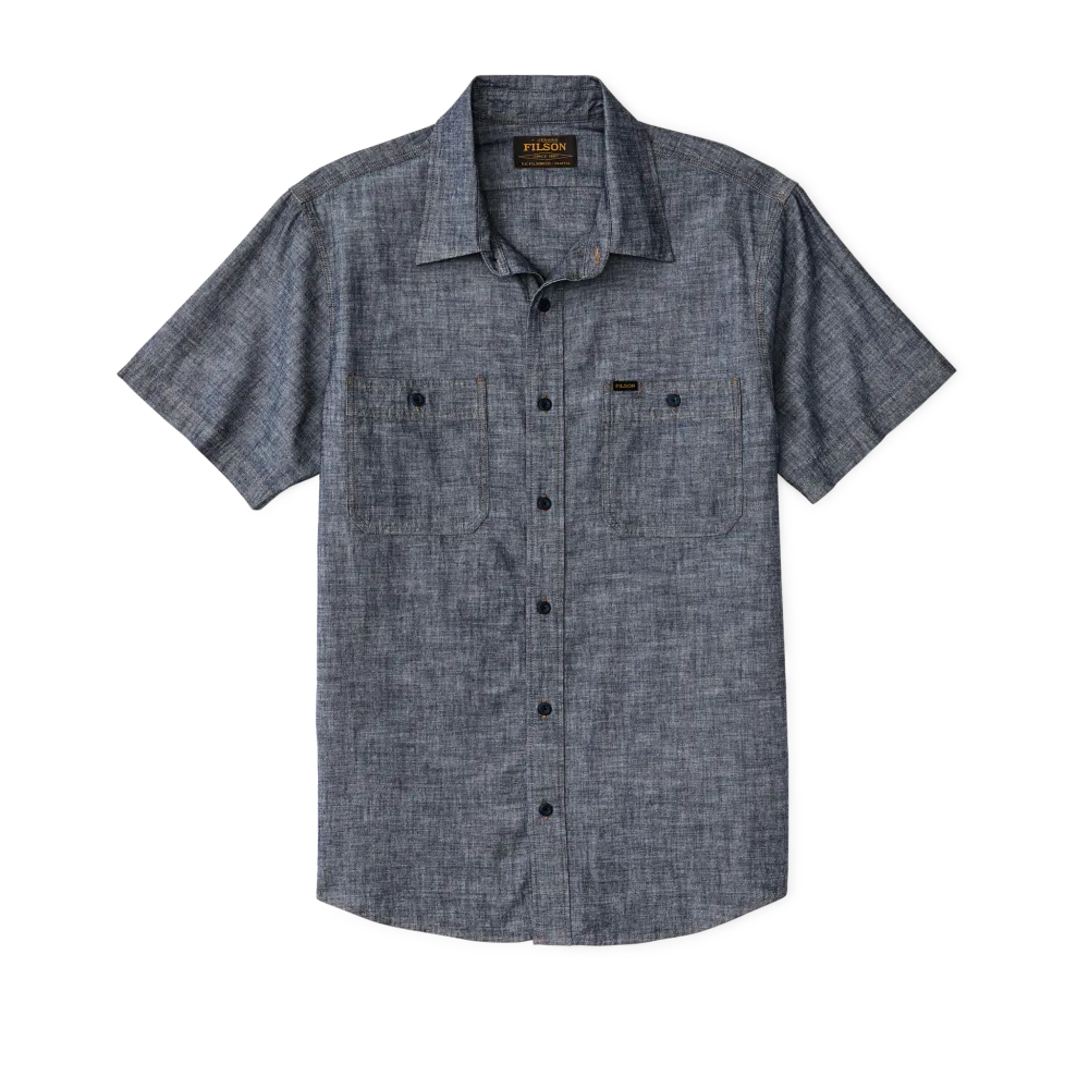 Short Sleeve Chambray Shirt  - Rinse Indigo