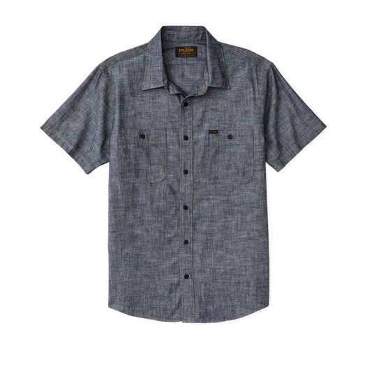 Short Sleeve Chambray Shirt  - Rinse Indigo