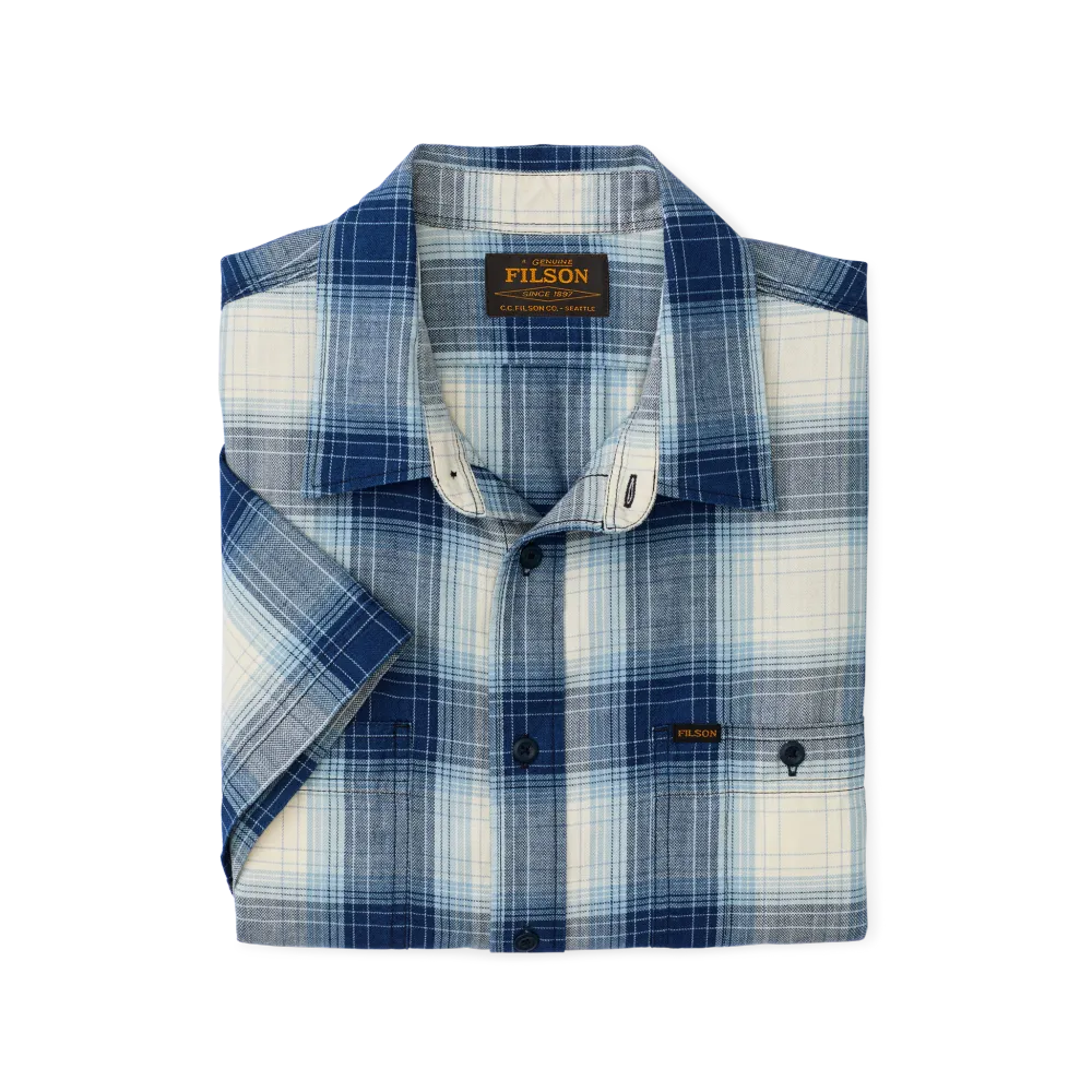 Short Sleeve Chambray Shirt  - Indigo Plaid