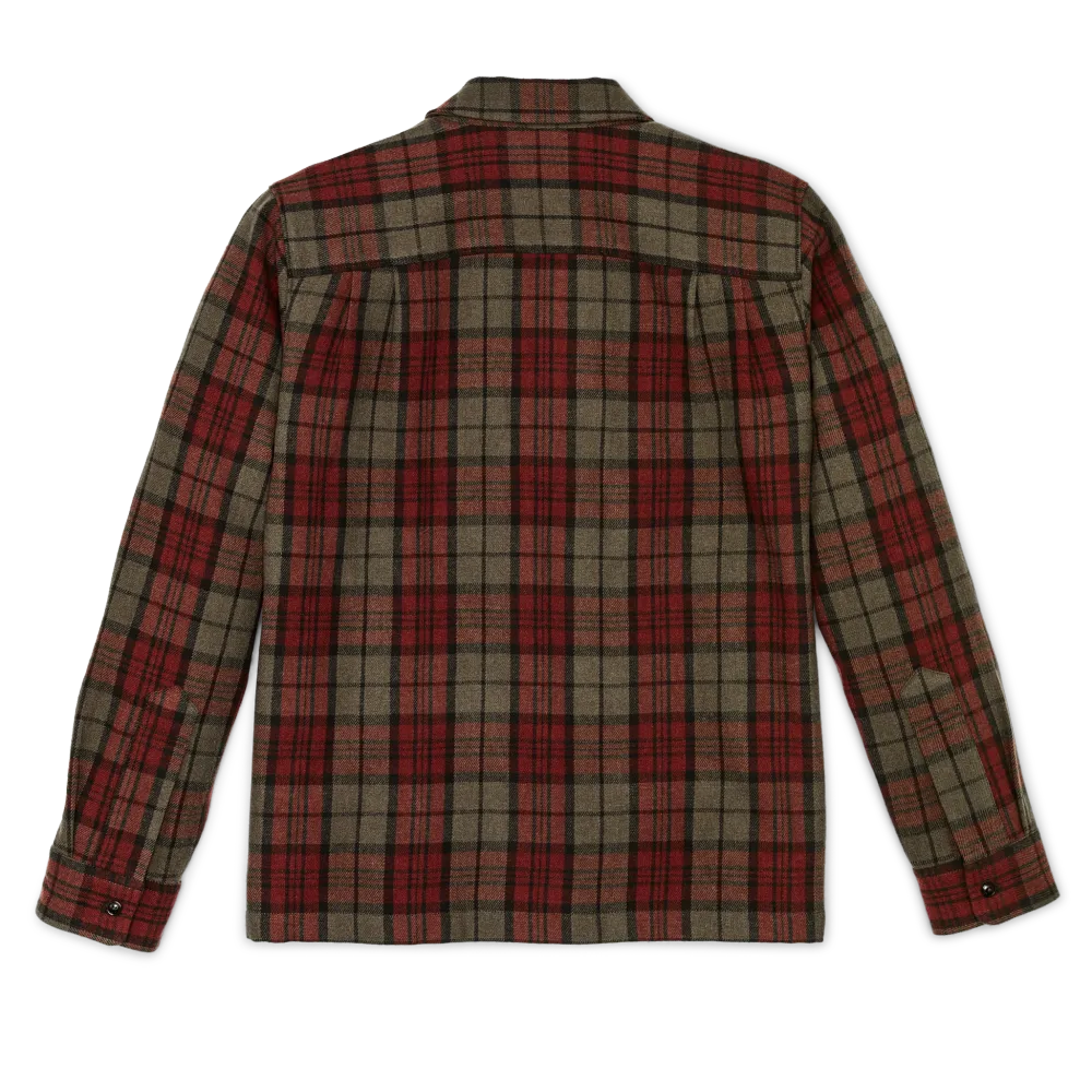 Buckner Wool Camp Shirt - Olive / Red / Multi Plaid