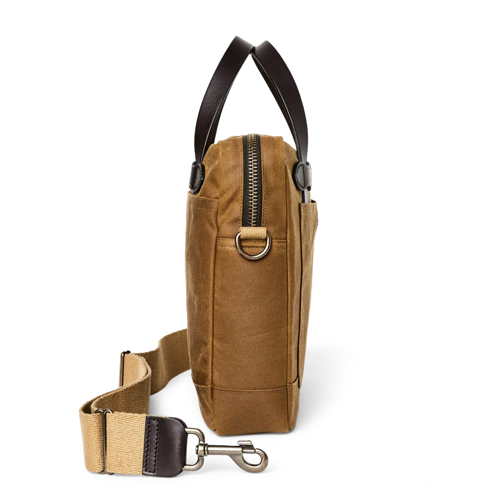Tin Cloth Compact Briefcase - Dark Tan