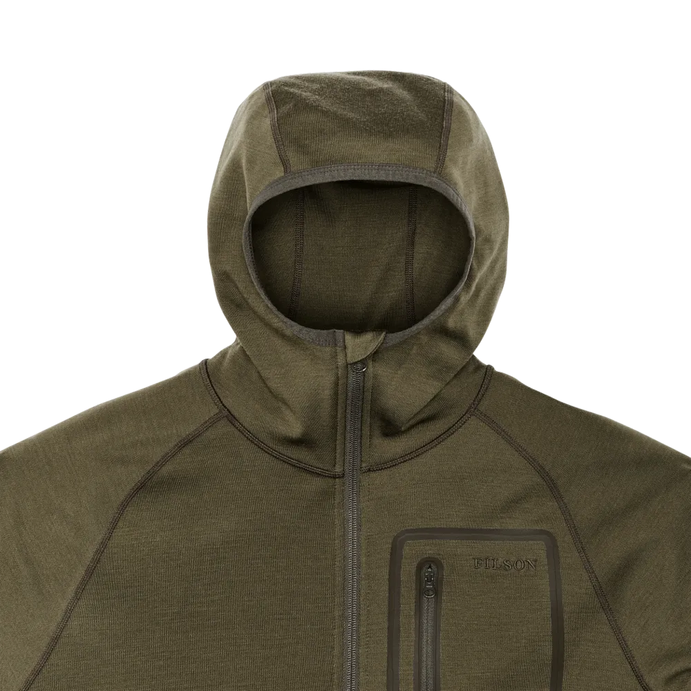 400g Merino Wool Hoodie - Dark Olive