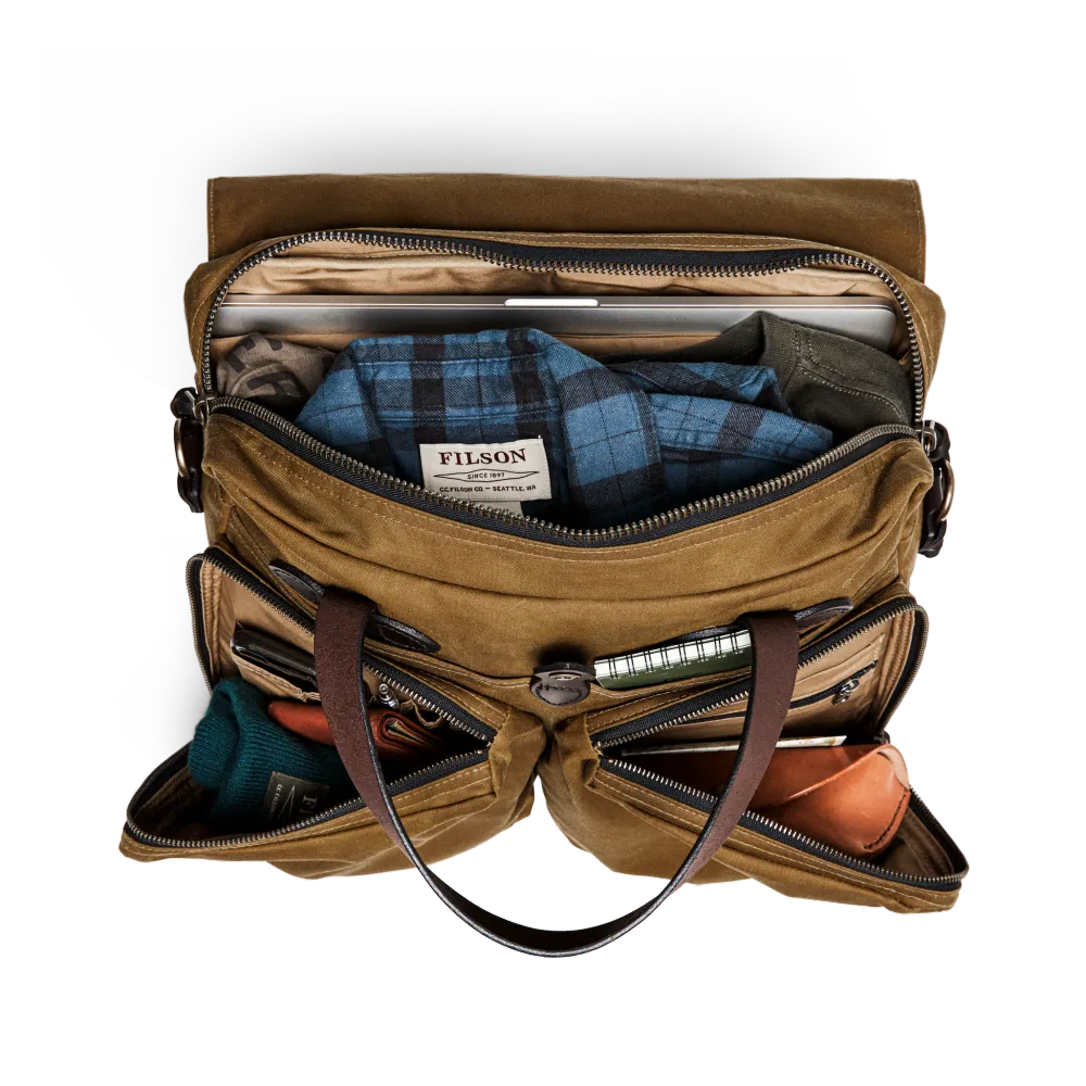 24 Hour Tin Cloth Briefcase - Dark Tan