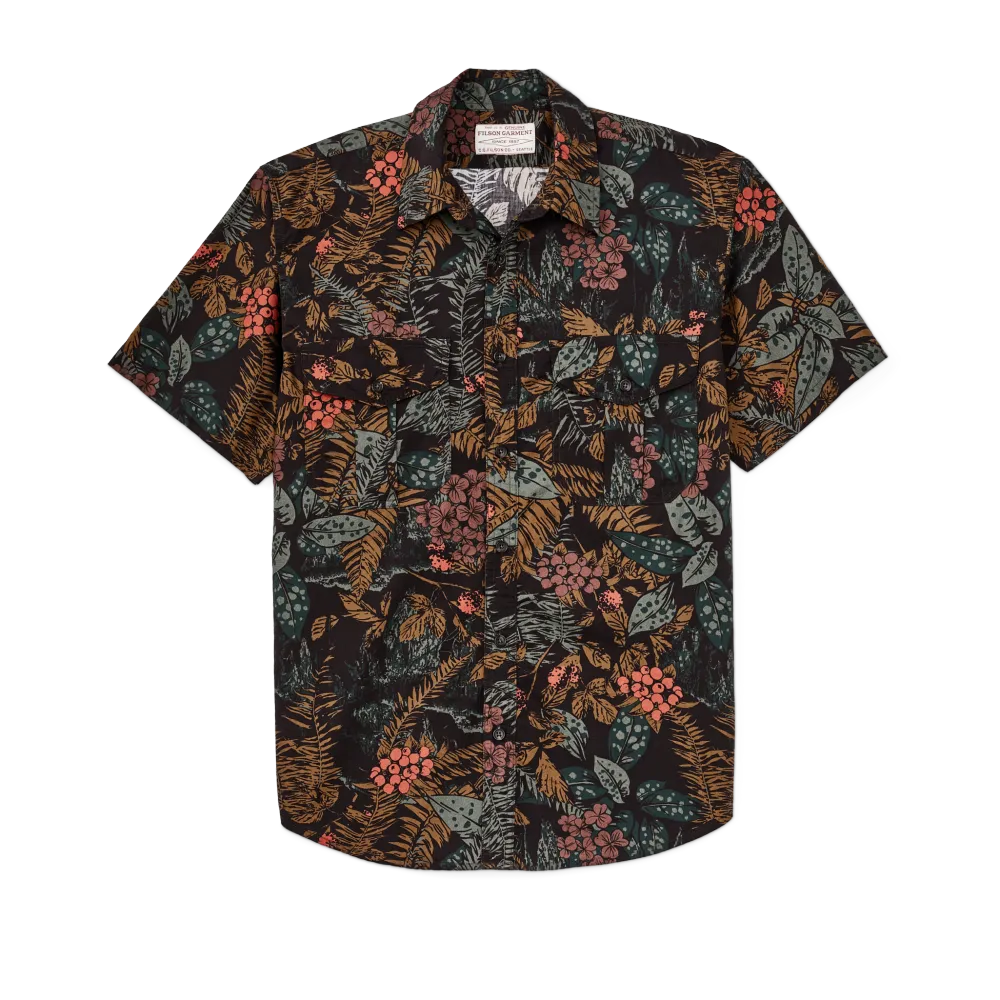Filson's Washed Short Sleeve Feather Cloth Shirt - Northwest Rainforest