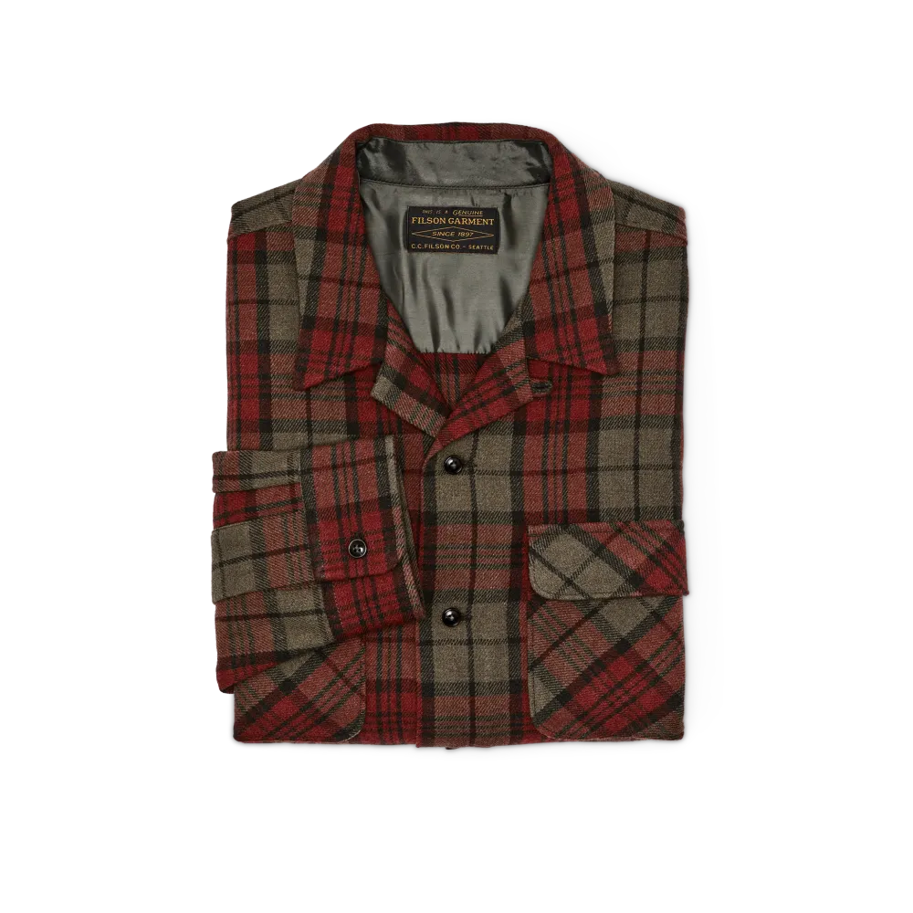 Buckner Wool Camp Shirt - Olive / Red / Multi Plaid
