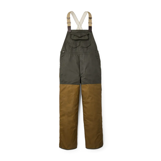 Double Hunting Bibs With Zipper - Otter Green / Dark Tan