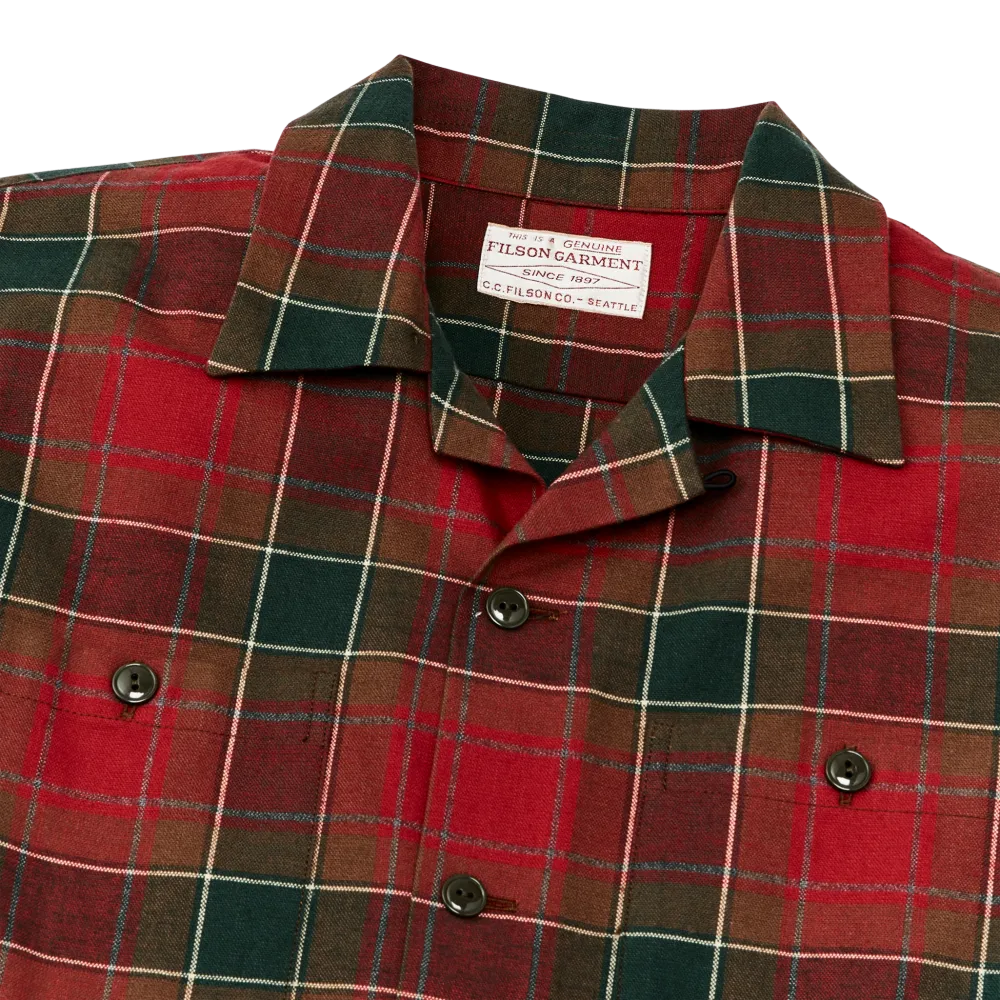 Elk Heights Camp Shirt - Sycamore Green / Red Plaid