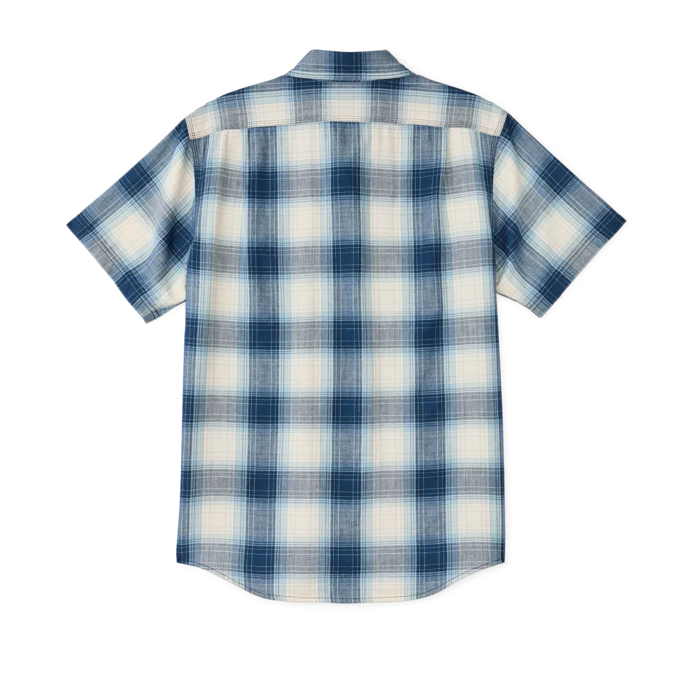 Short Sleeve Chambray Shirt  - Indigo Plaid