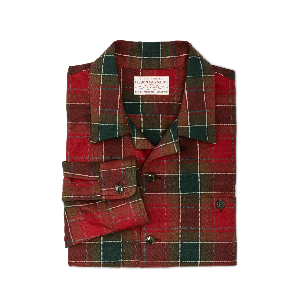 Elk Heights Camp Shirt - Sycamore Green / Red Plaid