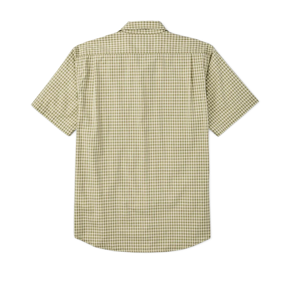 Filson's Washed Short Sleeve Feather Cloth Shirt - Green / Ivory Gingham