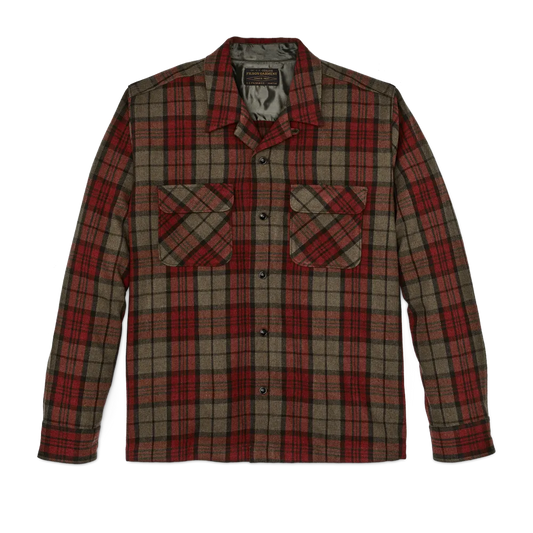 Buckner Wool Camp Shirt - Olive / Red / Multi Plaid