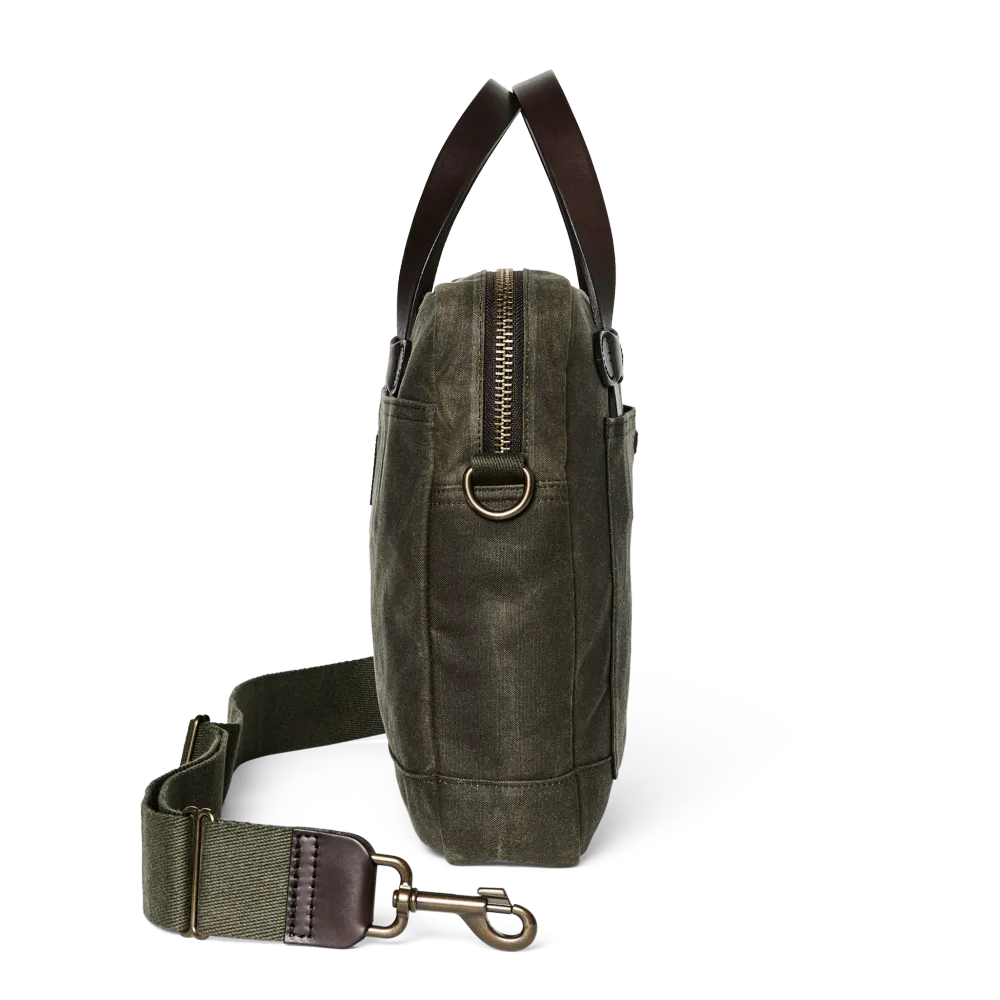 Tin Cloth Compact Briefcase - Otter Green