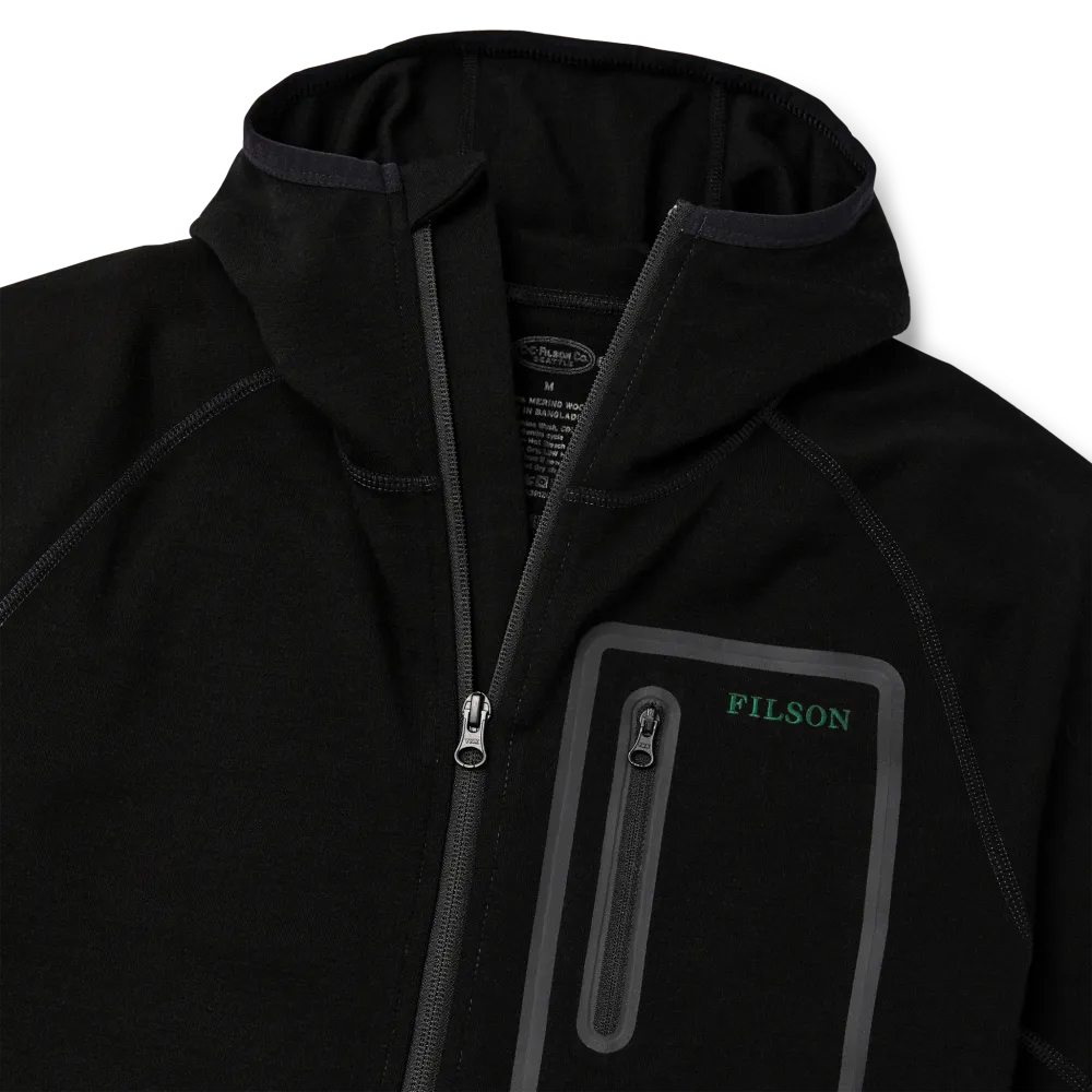 400g Merino Wool Hoodie - Black