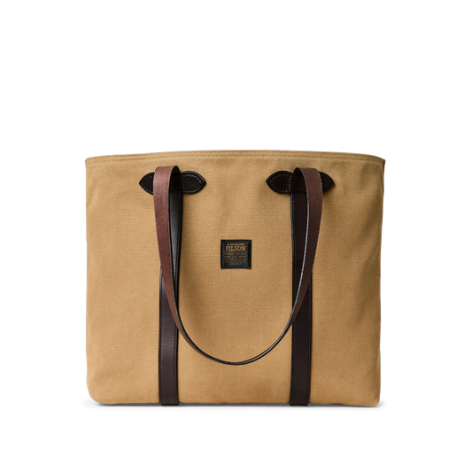 Rugged Twill Large Open Tote Bag - Tan