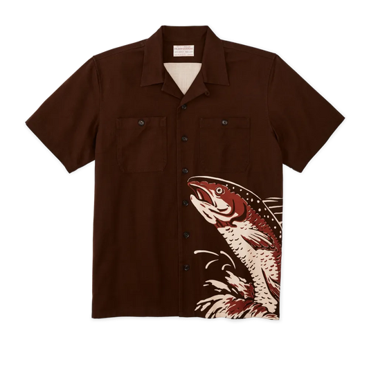 Rustic Short Sleeve Camp Shirt - Brown / Trout