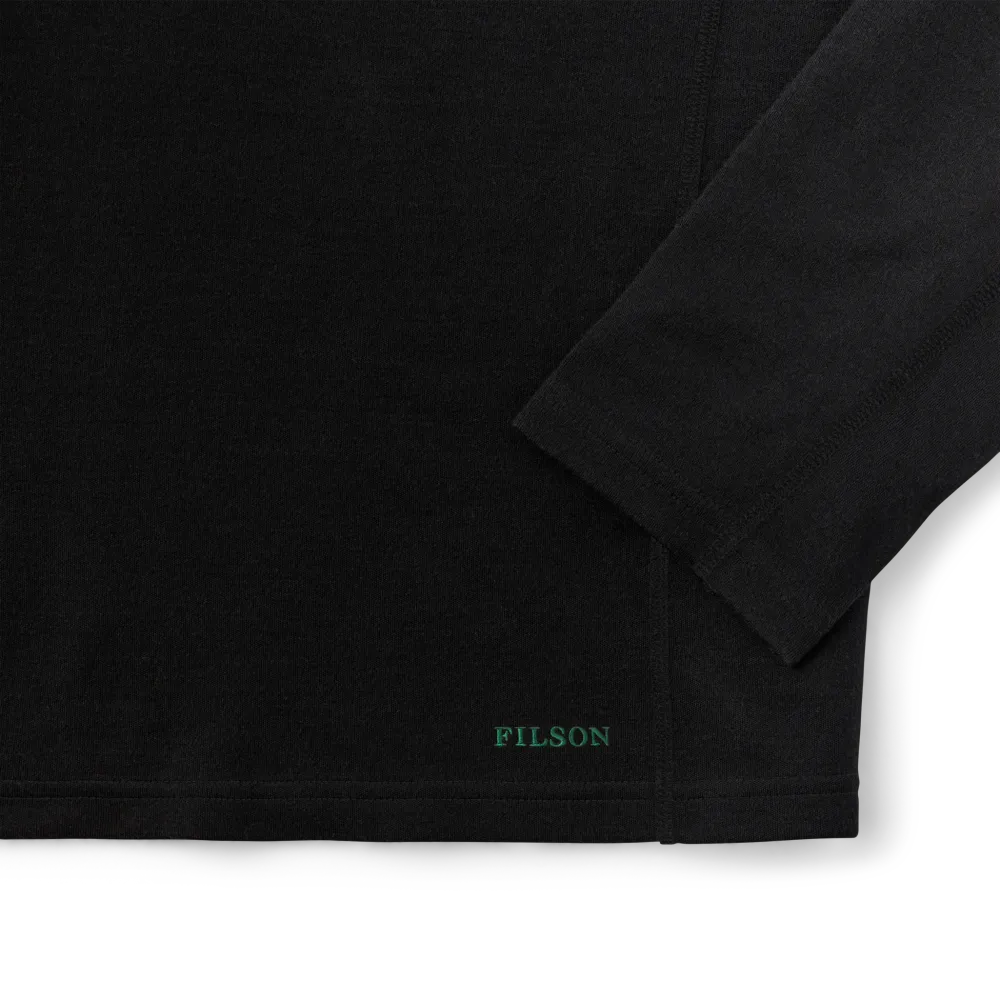 400g Merino Wool Long Sleeve Half-zip - Black