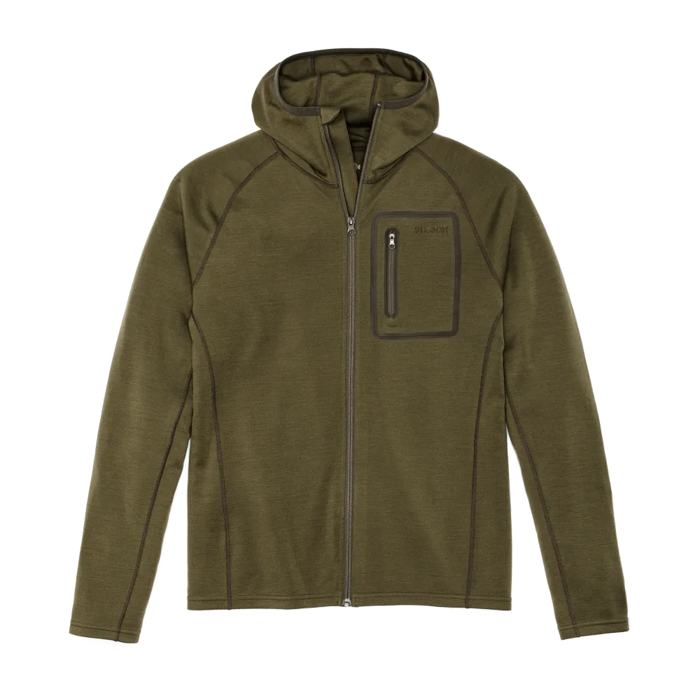 400g Merino Wool Hoodie - Dark Olive