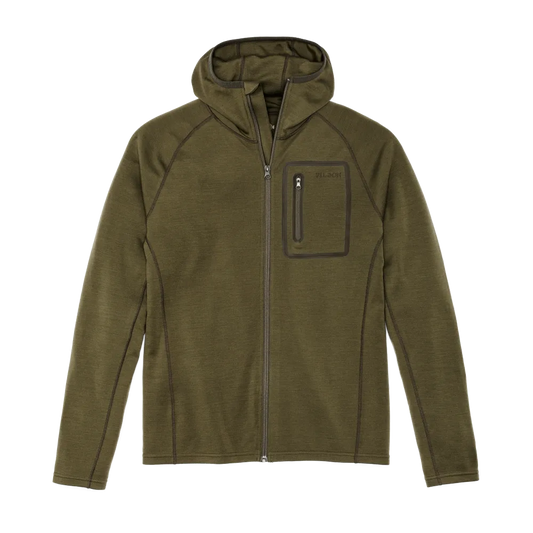 400g Merino Wool Hoodie - Dark Olive