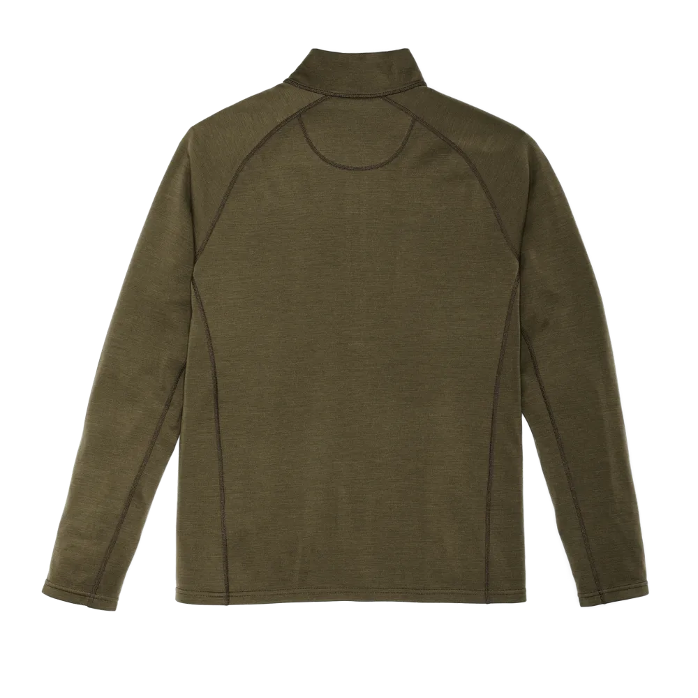 400g Merino Wool Long Sleeve Half-zip - Dark Olive