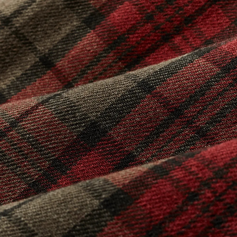 Buckner Wool Camp Shirt - Olive / Red / Multi Plaid