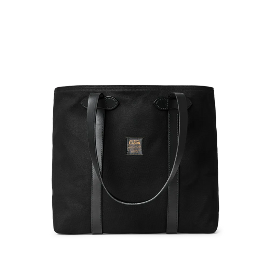 Rugged Twill Large Open Tote Bag - Black