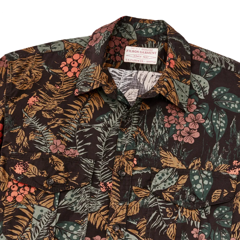 Filson's Washed Short Sleeve Feather Cloth Shirt - Northwest Rainforest