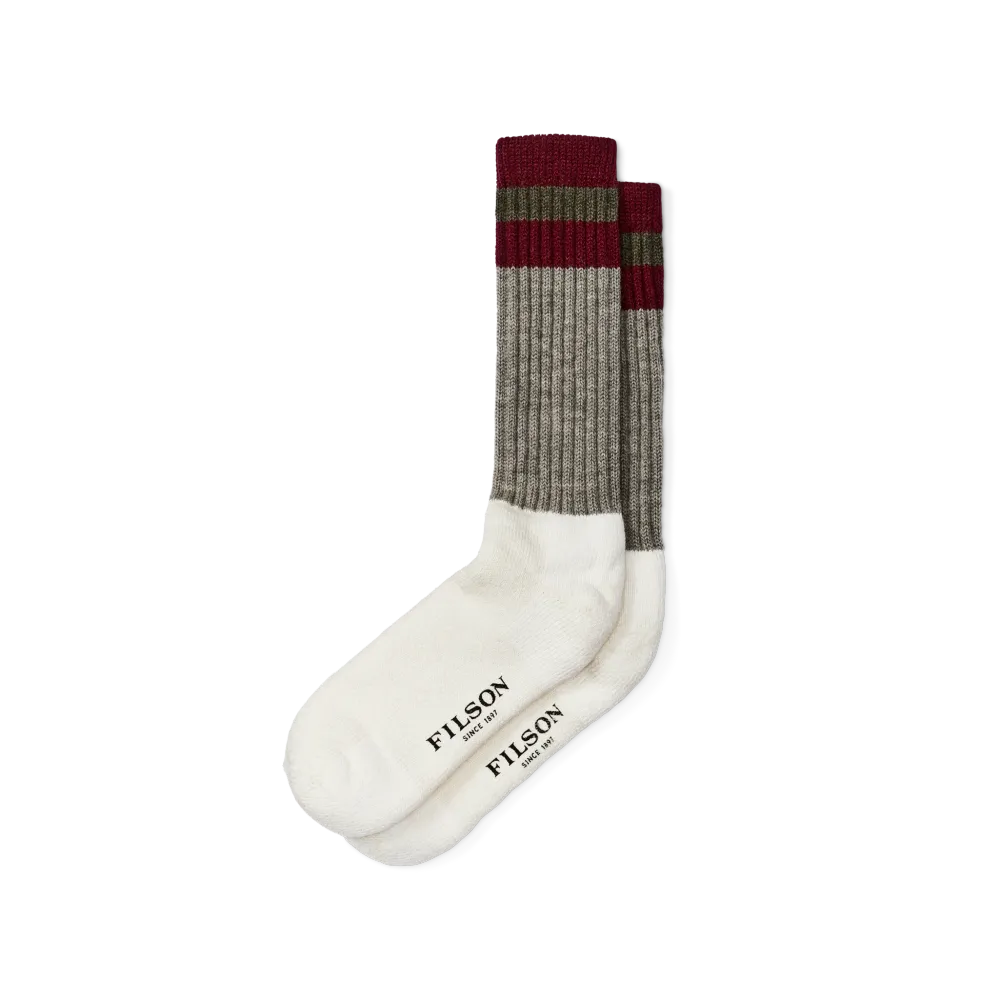 1970s Logger Thermal Socks - Forest / Maroon