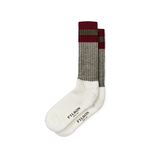 1970s Logger Thermal Socks - Forest / Maroon