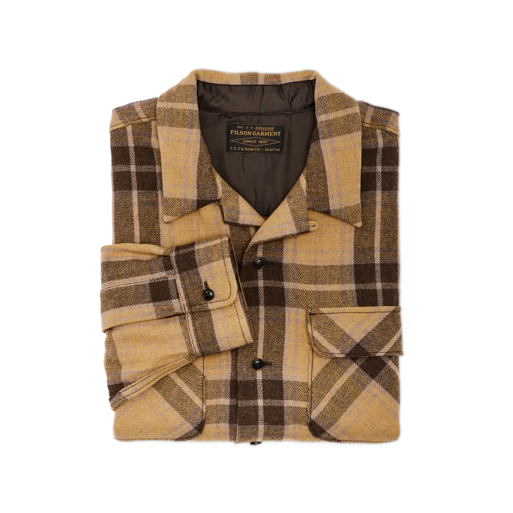 Buckner Wool Camp Shirt - Ochre / Faded Brown Plaid