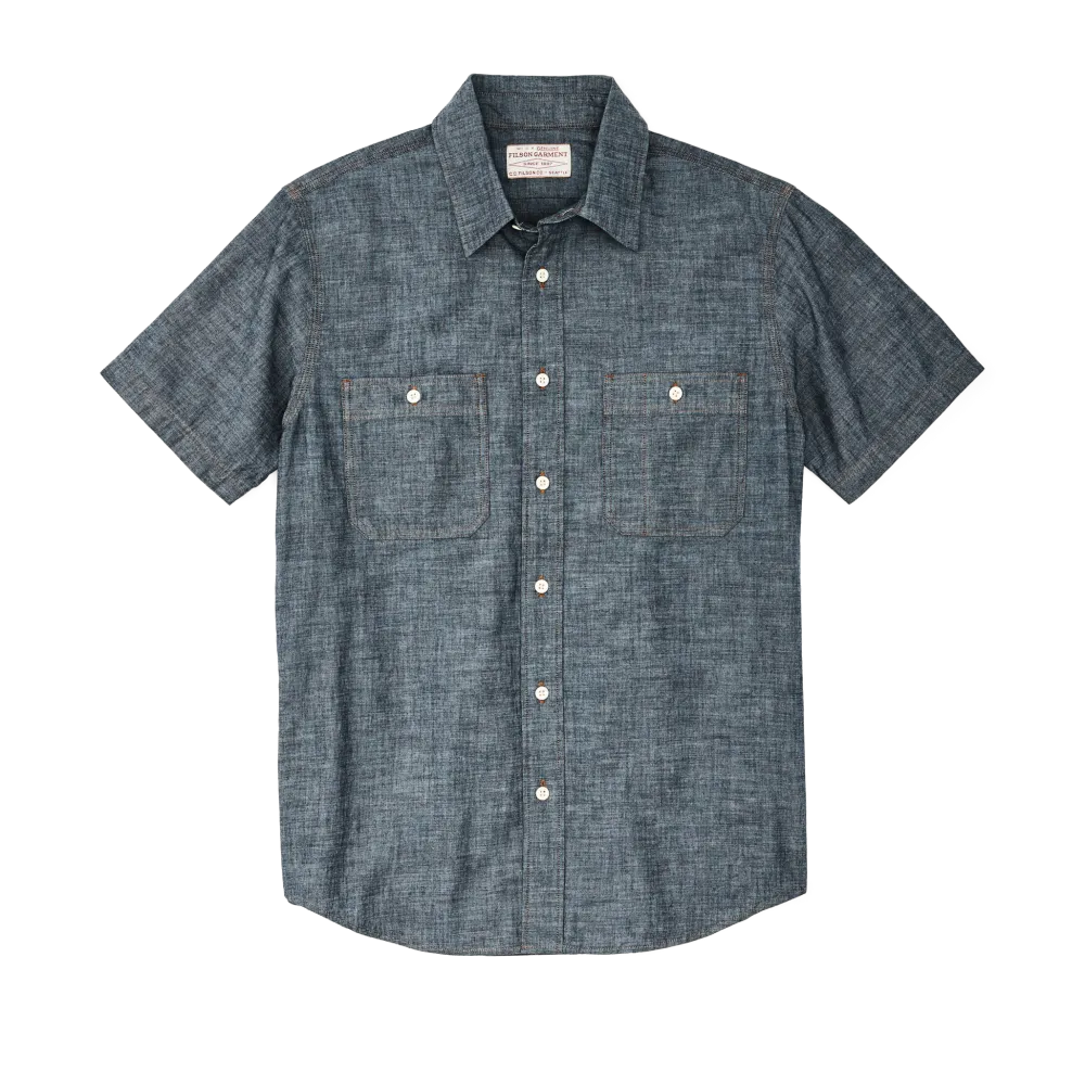Short Sleeve Chambray Shirt  - Indigo Chambray