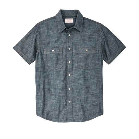 Short Sleeve Chambray Shirt  - Indigo Chambray