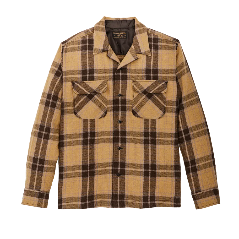 Buckner Wool Camp Shirt - Ochre / Faded Brown Plaid